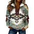 thumbnail image 3 of TaTaai Womens St Patricks Day Pullover Sweatshirt Color Block Lapel Collar Half Zip Casual Long Sleeve Top Shamrock Print Spring Gift, 3 of 8