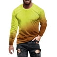 thumbnail image 2 of Haoxianjian Black T Shirts For Men Casual Slim Fitted Shirts Contrast Color Tops Men Gradation Casual Round Neck Long Sleeve Pullover Printed T-Shirt Blouse Tops Men'S Fashion Sweatshirts, 2 of 5