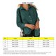 thumbnail image 4 of Blusa de mujer con cuello vuelto y bolsillos con un solo pecho, manga larga, abrigo para mujer, camisa para citas, verde oscuro L, 4 of 5