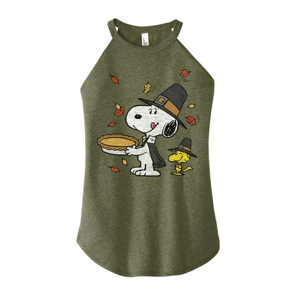 Peanuts - Thanksgiving Scene - Juniors High Neck Tank Top
