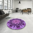 thumbnail image 3 of Ahgly Company Indoor Rectangle Patterned Dark Magenta Purple Area Rugs, 4' x 6', 3 of 6
