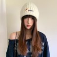 thumbnail image 1 of Knit Beanie Hat For Women Autumn And Winter Vintage Versatile Hat To Show Off A Small Face Cute And Warm Head Covering For Cold Beige, 1 of 5