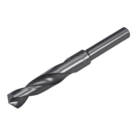 Reduced Shank Drill Bits 17mm High Speed Steel HSS 6542 Black Oxide with 1/2 Inch Straight Shank