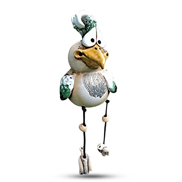 Adorno de granja de pollo colgantes Bewildely de resina hecho a mano para patio hogar jardín decorativo Verde