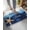 Navy Blue, variant on Luxury Plush Bathroom Rugs Mat, Coastal Starfish Soft Shaggy Bath Carpet, Beach Ocean Nautical Wooden Grain Non-Slip Floor Mat for Kitchen, Bedroom, 16"x24"