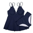 thumbnail image 3 of Sociala Flowy Tanikini for Womens V Neck Swimsuit High Waisted Two Piece Swimwear, 3 of 6
