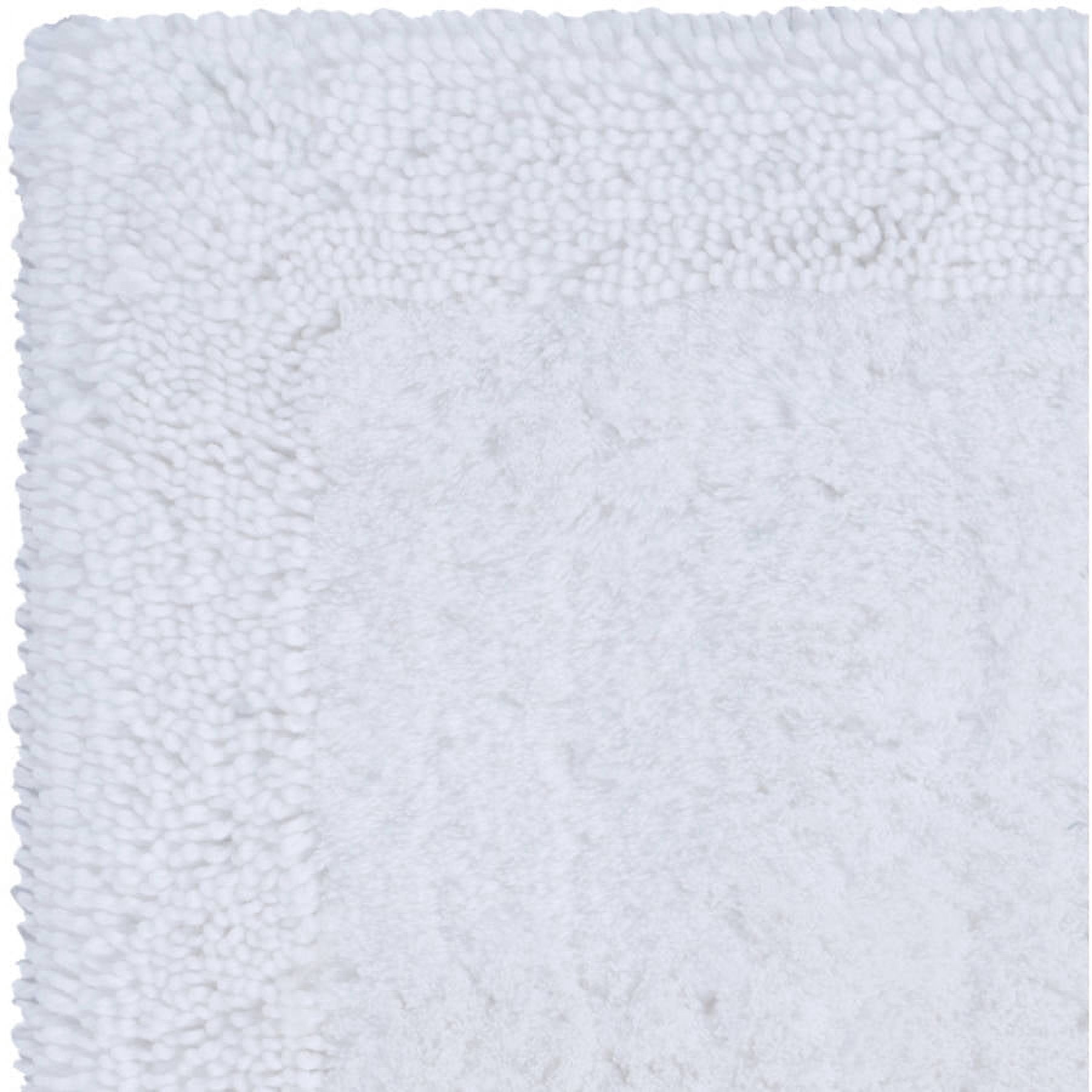 Hotel Style Cotton Blend Solid Bath Rug, 17" x 24" White