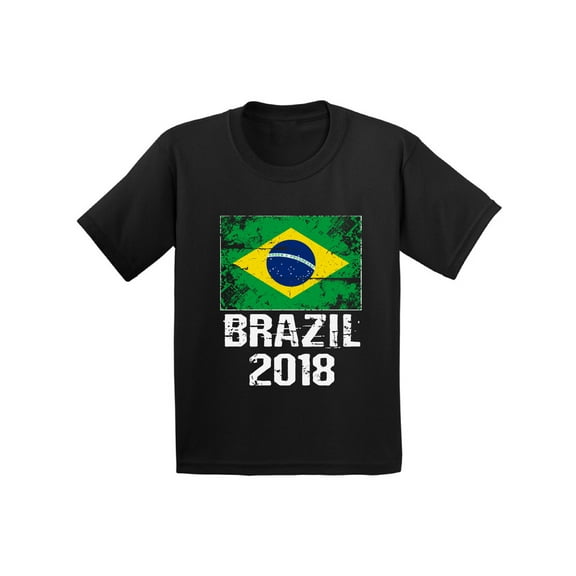 Awkward Styles Brazil 2018 Shirt for Kids Brazilian Flag Youth Shirt Soccer Gift