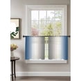 thumbnail image 2 of Sheer Curtains 45 Inch Length 2 Panels Set for Kitchen, Blue Grey Semi Sheer Curtains for Windows, Gray Farmhouse Modern Rustic Voile Window Treatments Rod Pocket Curtain, 2 of 7