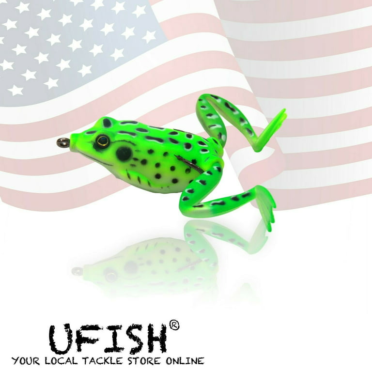 UFISH Bass Fishing Frogs, Soft Frog Lure, Topwater Frog Lure