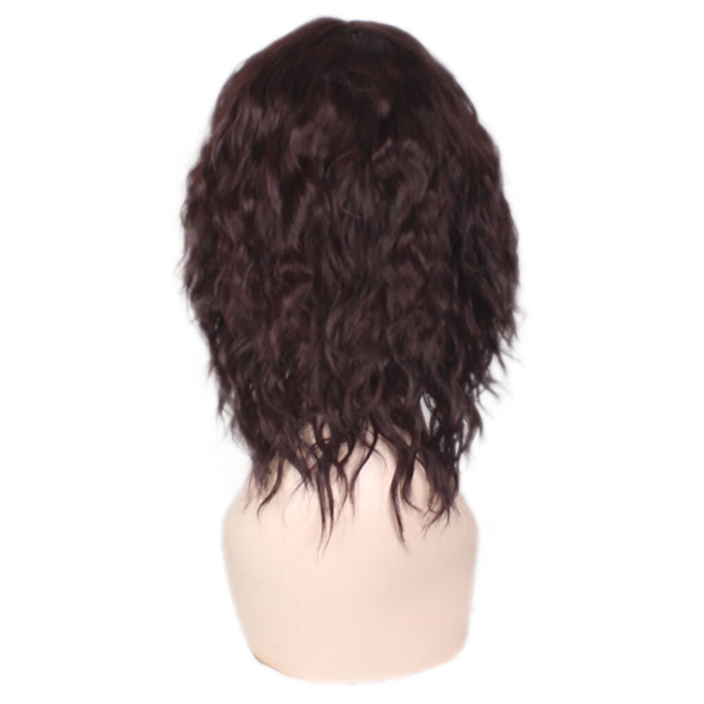 DOPI Human Hair Wigs For Women Black Color Natural Lace Hair Fashion Women's Sexy Full Bangs Wig Short Wig Small Volume Wig