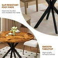 thumbnail image 4 of LinkRomat Round Dining Table, 39" Wood Mid-Century Dining Table with 1.18" Thick Top & Black Metal Legs for 4–5 People, Brown, 4 of 11