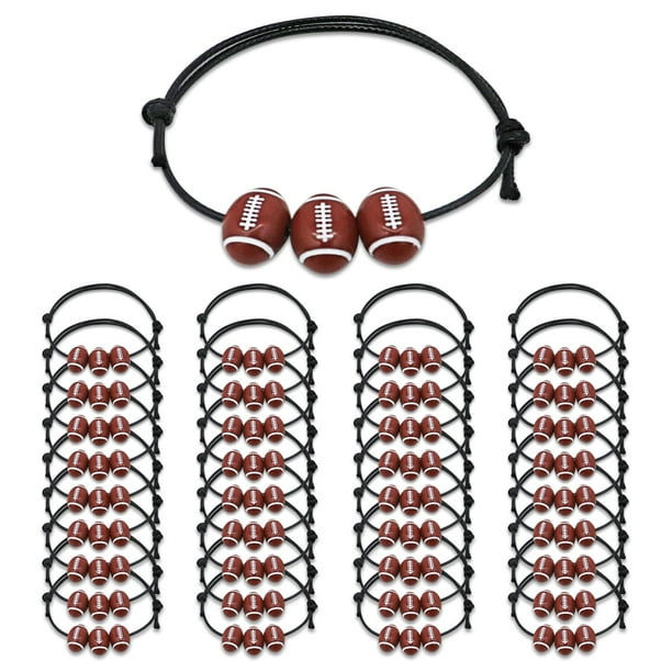 36 pulseras con dijes para recuerdos de fiestas deportivas, pulseras con bolas de fútbol, pulseras inspiradoras ajustables con tema para adolescentes y adultos