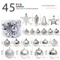 thumbnail image 2 of cajas de regalo de Navidad mixtas con diseño de estrella superior de bola de Navidad, colgante de árbol de Navidad, decoración de borde de techoPlateado45PCS, 2 of 3