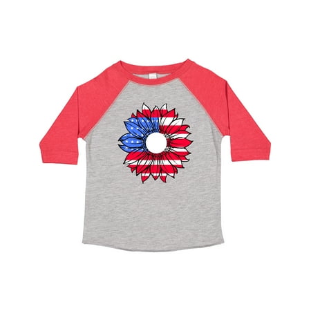 

Inktastic American Flag Sunflower in Red White and Blue Gift Toddler Boy or Toddler Girl T-Shirt