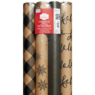 Woodland Christmas Collage Jumbo Rolled Gift Wrap - 1 Giant Roll, 32 feet  Long, Heavyweight, Holiday Wrapping Paper 