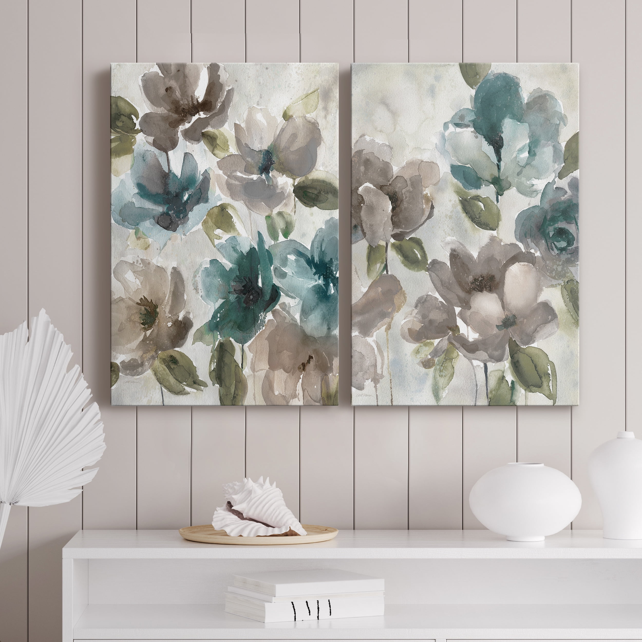 Topaz Garden I Premium Gallery Wrapped Canvas - Ready to Hang - Set of 2 - 40 x 60 Each