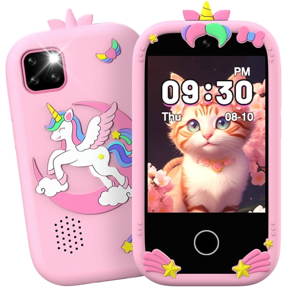 Mgaolo Kids Phone Smartphone Toy, 2.8" Touchscreen Smart Phone, Toddler Educational Learning Gift for Boys Girls Age 3-8, Games, Dual Camer