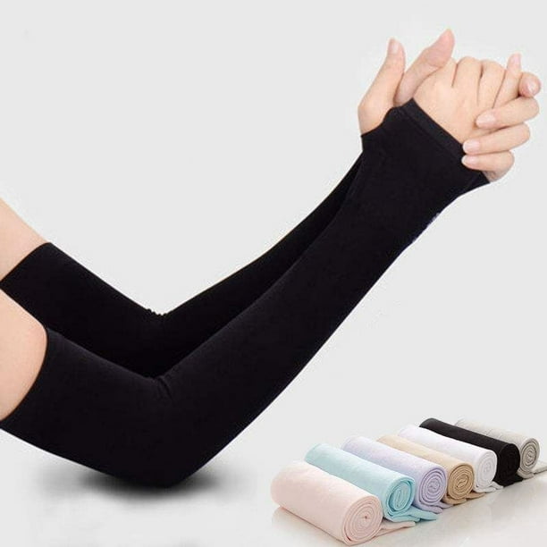 Manga de protección solar contra el hielo para mujeres y hombres, manga de protección ultravioleta para el brazo, manga fina de verano con seda de hielo, guantes para el brazo