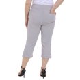 thumbnail image 4 of HDE Women's Plus Size Pull On Capris with Pockets Cropped Pants Cool Gray 1X, 4 of 6