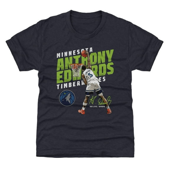 Youth 500 Level Anthony Edwards Navy Minnesota Timberwolves Slant T-Shirt