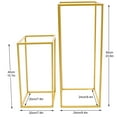 thumbnail image 3 of 4Pcs Rectangular Floor Stand Gold Metal Column Flower Stand, Wedding Party Backdrop Centerpiece Rack, 3 of 13