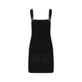 thumbnail image 6 of aohooy Women's Corduroy Overall Dress Dressy Sleeveless A Line Cute Jumper Pinafore Wide Strap Pockets Mini Dress Skirt Black,S, 6 of 7