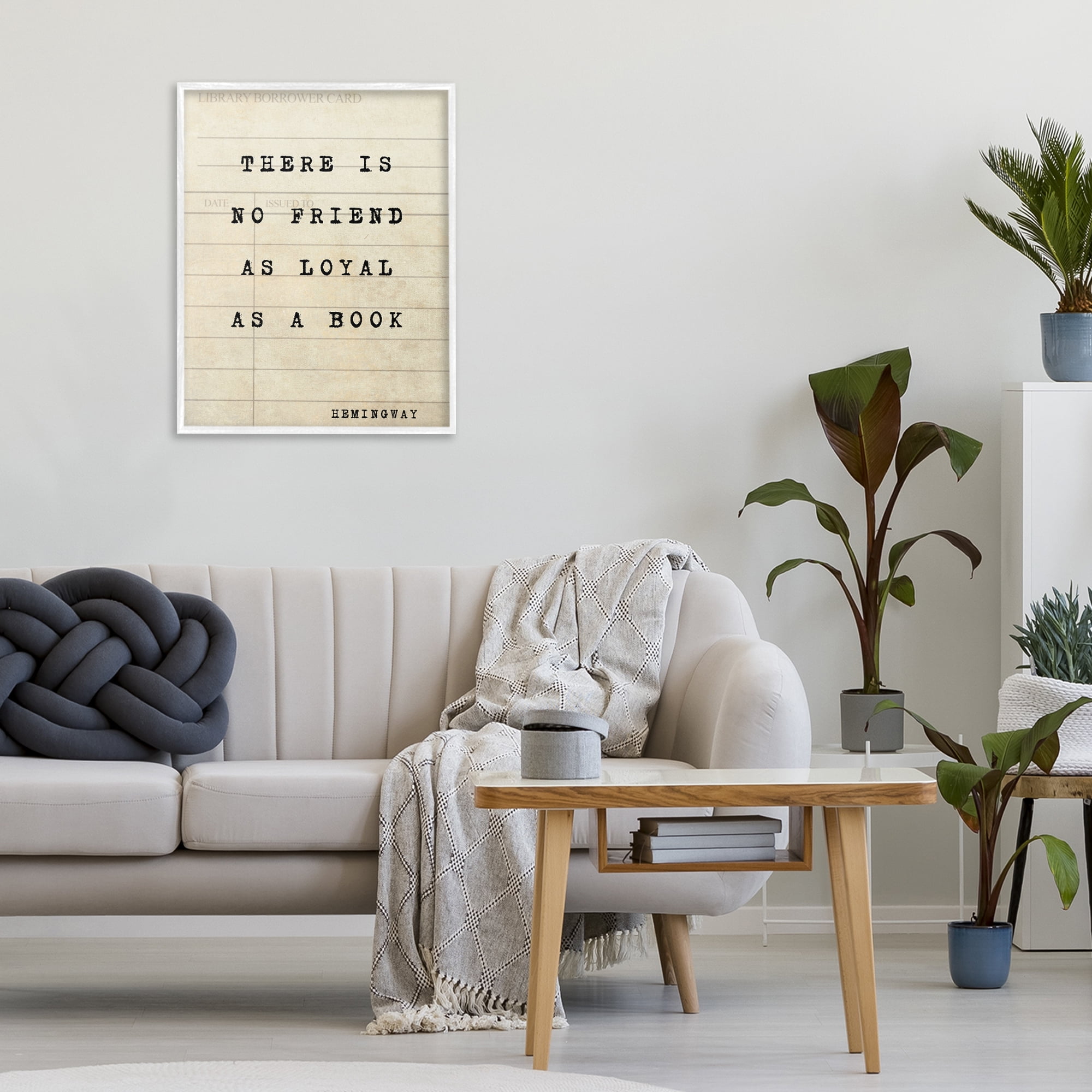 Stupell Industries No Friend As Loyal As A Book White Framed Giclee Art, design by Julia Frost