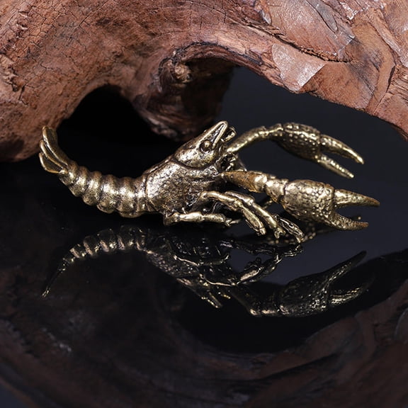 HEMOTON Office Desk Decor Figure Lobster Statue Dreamy Figurine 9.5X5X4CM Golden