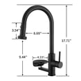 thumbnail image 4 of 3-in-1 Kitchen Faucet with Press-Type Glass Rinser, High-Arc Pull-Down Sprayer Faucet, 3 Function Spray Mode, Matte Black Finish, for Modern Kitchen Sink, 4 of 8