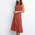 thumbnail image 2 of Women Summer Casual Midi Maxi Dress Boho Sleeveless Smocked A Line Long Dress Comfy Summer Dresses Dresses for Small Women Casual Long Dress for Women Women Work Dresses Ruffle Dress Women Womens, 2 of 7