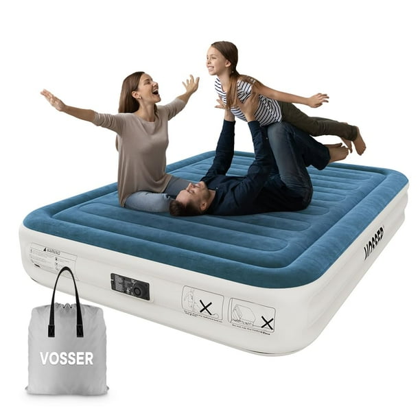 Colchón inflable VOSSER Queen con bomba integrada para inflar y desinflar
