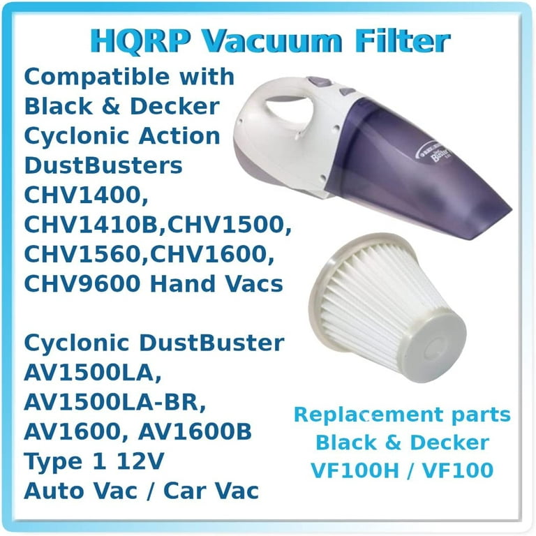 HQRP 2-Pack Washable Filter for Black & Decker DustBuster
