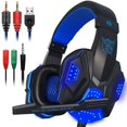 thumbnail image 1 of Computer Game Headset, Stereo Microphone, Noise Canceling Breathable Leather Adjustable Headphones, 1 of 5