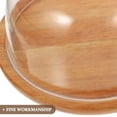 thumbnail image 3 of Homoyoyo Wooden Cake Plate Transparent Glass 1 Set 6.1x6.1x4.7in, 3 of 8