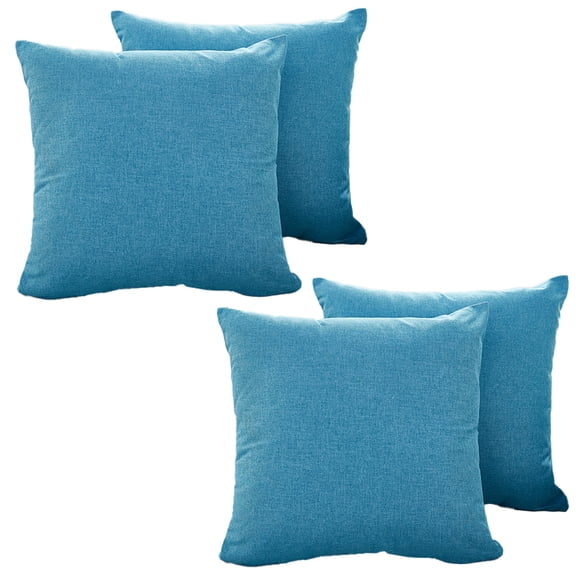 Pack of 4 Couch Throw Pillow Covers 18x18 Inch Soft Decorative Pillow Covers Farmhouse Boho Cushion Covers for Mid Century Modern Home Decor Sofa Bedroom Living Room，Turquoise