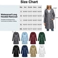thumbnail image 4 of Husipze Women's Long Rain Jacket Waterproof Lightweight Hooded Raincoat Packable Knee Length Rain Coat with Convertible Hood Into Storage Bag Light Blue L, 4 of 9
