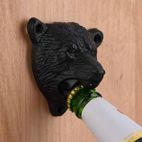OTVIAP Wall Mount Beer Opener, Wall Bottle Opener,1Pc Cast Iron Bear Shape Wall Mounted Beer Soda Glass Bottle  Opener Kitchen Hot