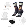 thumbnail image 3 of Sigee Astronaut Cat for Contrast Design Soft Moisture-Wicking Socks Crew Casual Athletic Stretchy Loose Middle Tube Socks, 3 of 6