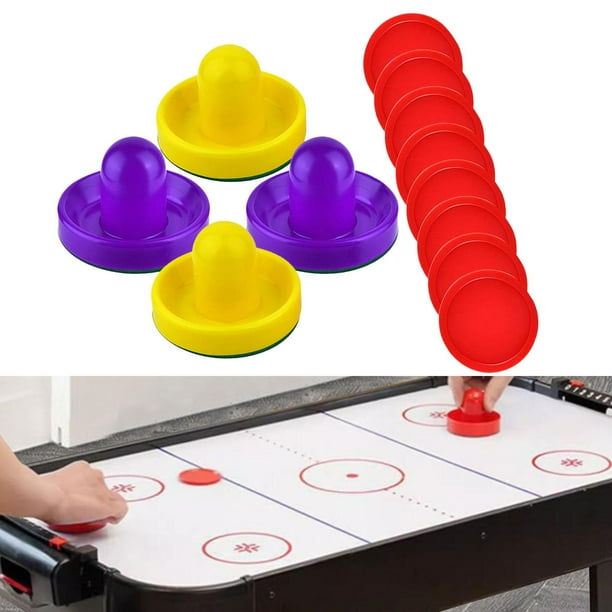 Set Poussoirs Hockey Sur Table ABS – Lot 2 Poussoirs Et 4 Rondelles – Design Ergonomique – Feutre Vert – 185g – Taille Standard