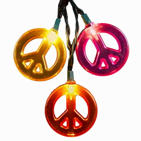 UPC 086131189340 product image for Kurt Adler Multicolored Peace Sign 10 ct. Light Set | upcitemdb.com