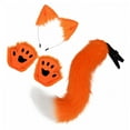 thumbnail image 4 of Conjunto de orejas y cola de animal, diadema con orejas para pelo para actuaciones en escenario durante las festividades. Naranja, 4 of 8