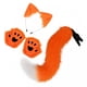 thumbnail image 4 of Conjunto de orejas y cola de animal para niños y adultos, cola larga para baile de graduación, carnaval y espectáculos. Naranja, 4 of 9
