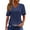 Blue, variant on Women Blouses under $10 Plus Size Summer Tops Short Sleeve Womens Tops Women's Spring and Summer Solid Color Lace Casual V-neck Short Sleeved Top