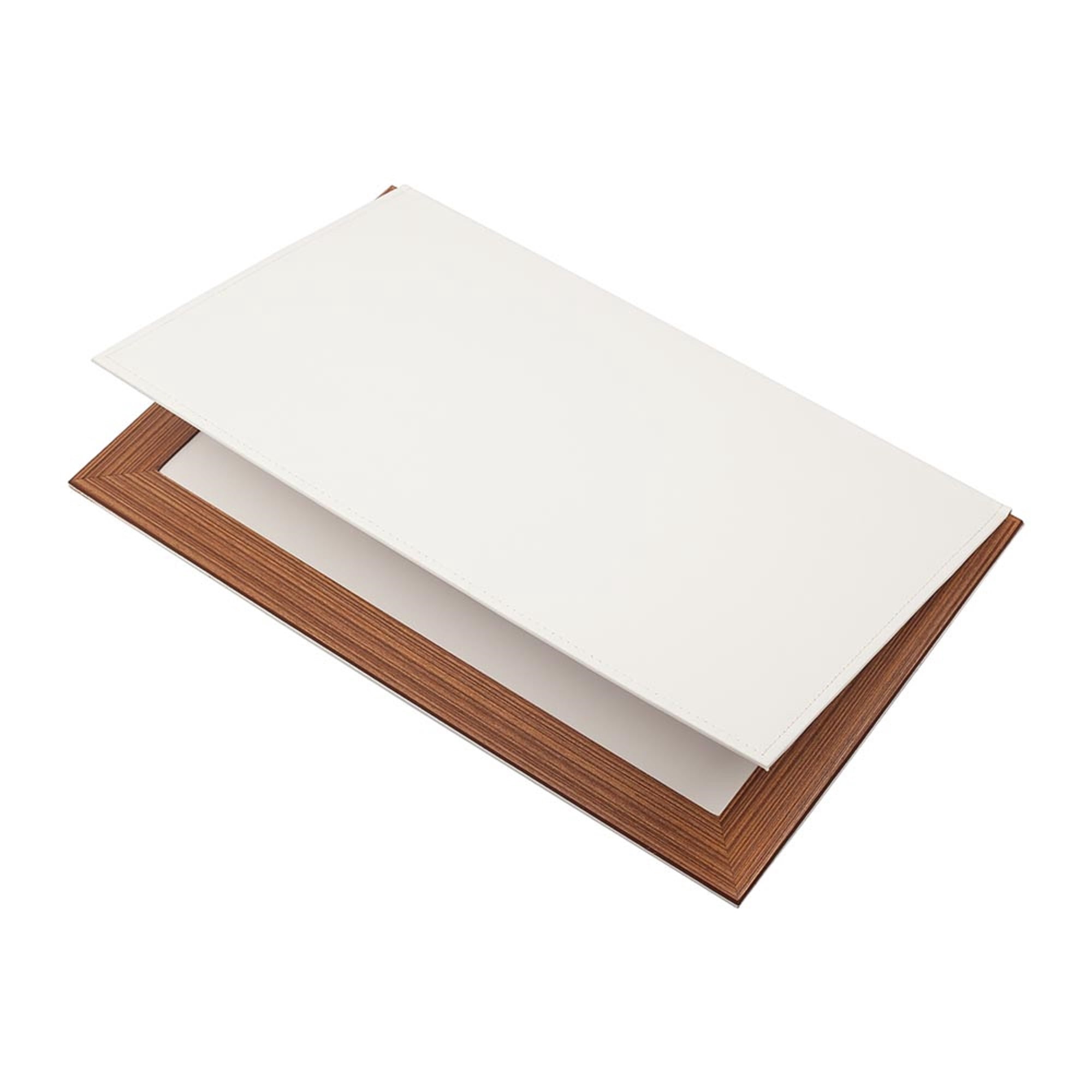 Lux Leather Desk Accessories - Leather Desk Organizer -Desk Organizer for Men Walnut Wood Combination Best Gift for Lawyers, Managers and Bosses - Desk Mat - 10 PCS