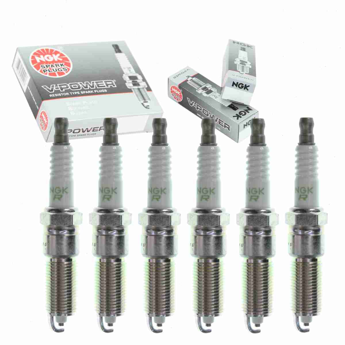 6 pc NGK 5306 V-Power Spark Plugs for 443 443C2 570 570C2 6711 7994 E3.66 RE14MCC4 RE16MC S2LZTR4A11 SOLZTR4A11 Ignition Wire Secondary Fits select: 2003-2008 DODGE RAM 1500
