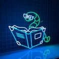 thumbnail image 3 of Glowneon Snake Read Book Neon Sign, Library Wall Art LED Light Decor, 3 of 4