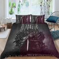 thumbnail image 2 of Juego de Tronos Conjunto de sábanas temático, trío de piezas, cómodo y amigable con la piel, diseño único, regalo de decoración para el hogar para familiares, amigos y fans,173cm *218cm, 2 of 6