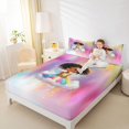 thumbnail image 3 of Castle Fairy Cute Angel Girl Queen Sheets 4 Pieces,Sparkle Cloud Pattern Queen Sheet Sets,Pink White,1 Fitted Sheet, 1 Flat Sheet and 2 Pillowcases, 3 of 6
