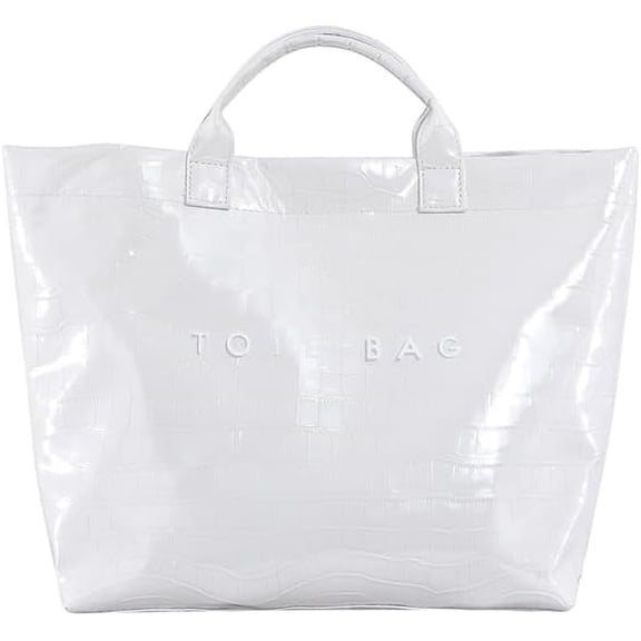 SPEKSEE PVC Tote Bag Top Handle Bag PU Leather Handbag Stylish Hobo Bag Shopping Bag for Women